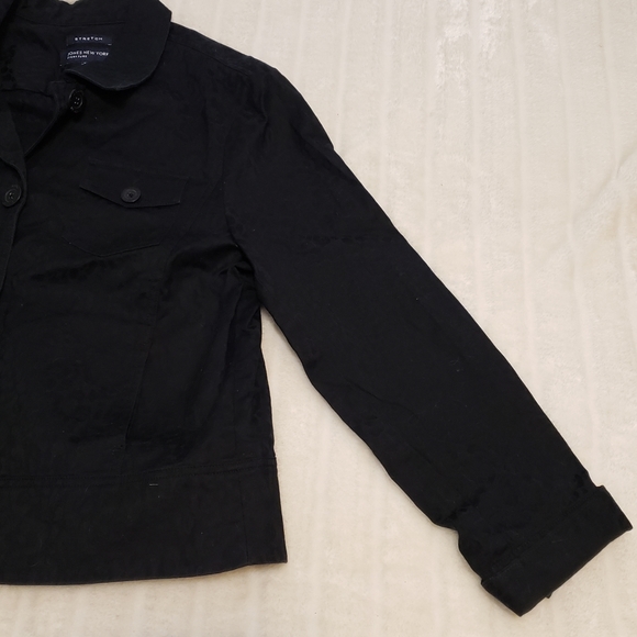Jones New York Black Cotton Stretch Jacket - Picture 7 of 14